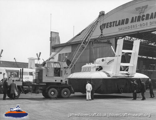 SRN5 with Westland -  (credit: The <a href='http://www.hovercraft-museum.org/' target='_blank'>Hovercraft Museum Trust</a>).
